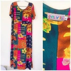 Jams World Panda Hawaiian Patchwork Maxi Dress with Pockets